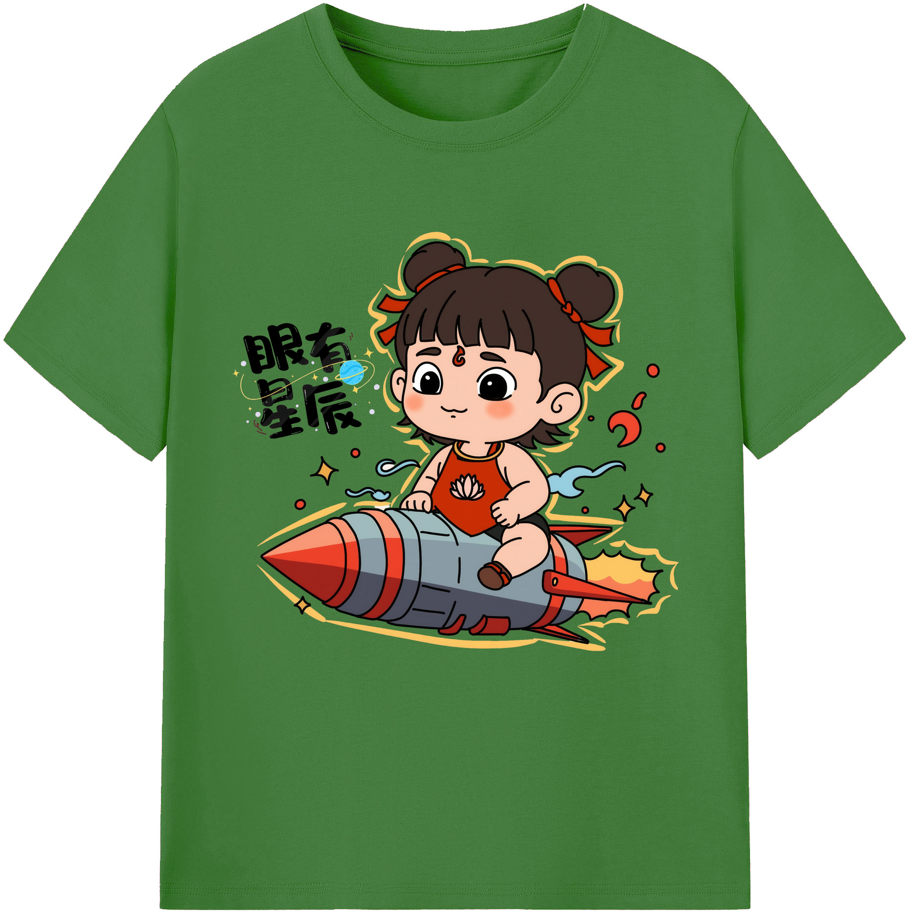 （画像用） Ne Zha 2 ナタ 魔童の大暴れ レディースカジュアルプリントTシャツ（綿100％）